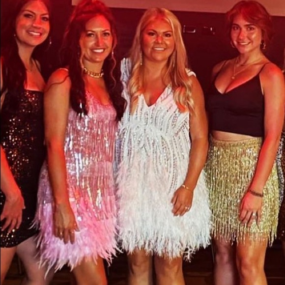 ASOS white bachelorette dress size 10/worn once/ runs large - Picture 4 of 4